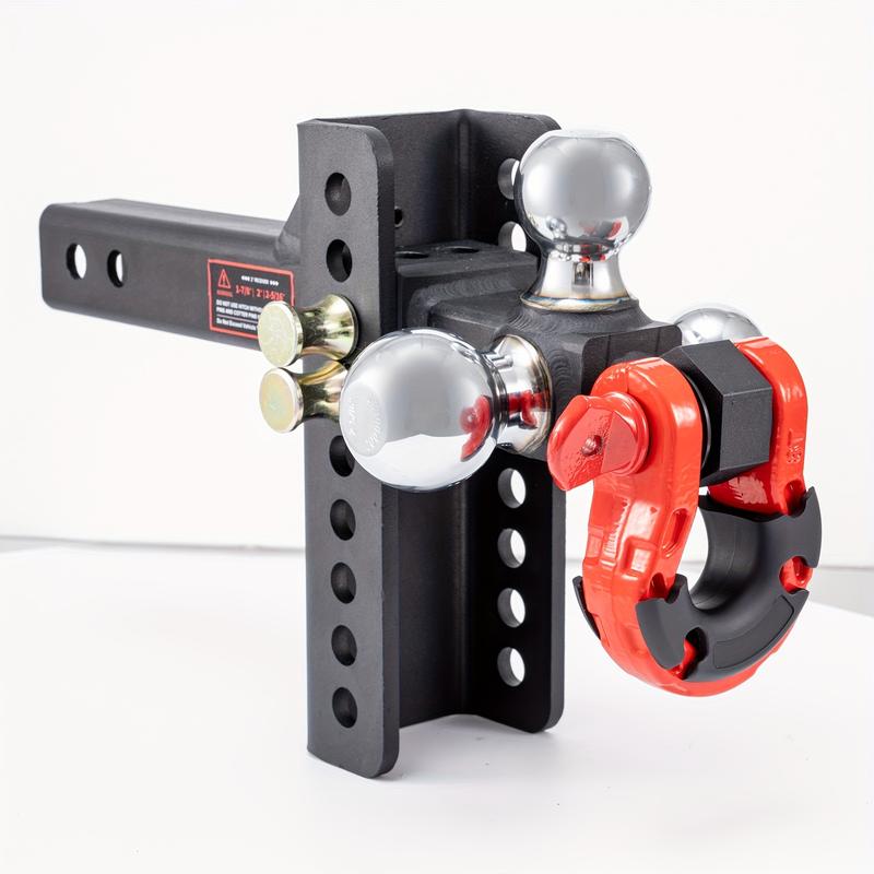 Heavy-Duty Adjustable Trailer Hitch with Tri-Ball Mount, Rotatable Tow Shackle & -Theft Locking Pin/Hook - 1-7/8"/2"/2-5/16" Ball, Fits 2-Inch Receiver (Trucks, SUVs, RVs) - Compatible with Trailers, Boats, Caravans Heavy-Duty Adjustable Trailer Hitch with Tri-Ball Mount, Rotatable Tow Shackle & -Theft Locking Pin/Hook - 1-7/8"/2"/2-5/16" Ball, Fits 2-Inch Receiver (Trucks, SUVs, RVs) - Compatible with Trailers, Boats, Caravans