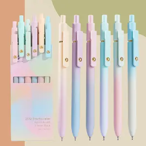 Aesthetic Pastel Gradient Retractable Smooth Writing Pens | Cute Stationery for Notes & Office Retractable Gel Pens