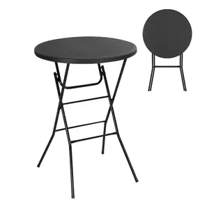 31.5" Plastic Folding High-Top Table Portable Cocktail Bar Table with Removable Legs Waterproof Design for Outdoor and Indoor Use Perfect for Parties and Events