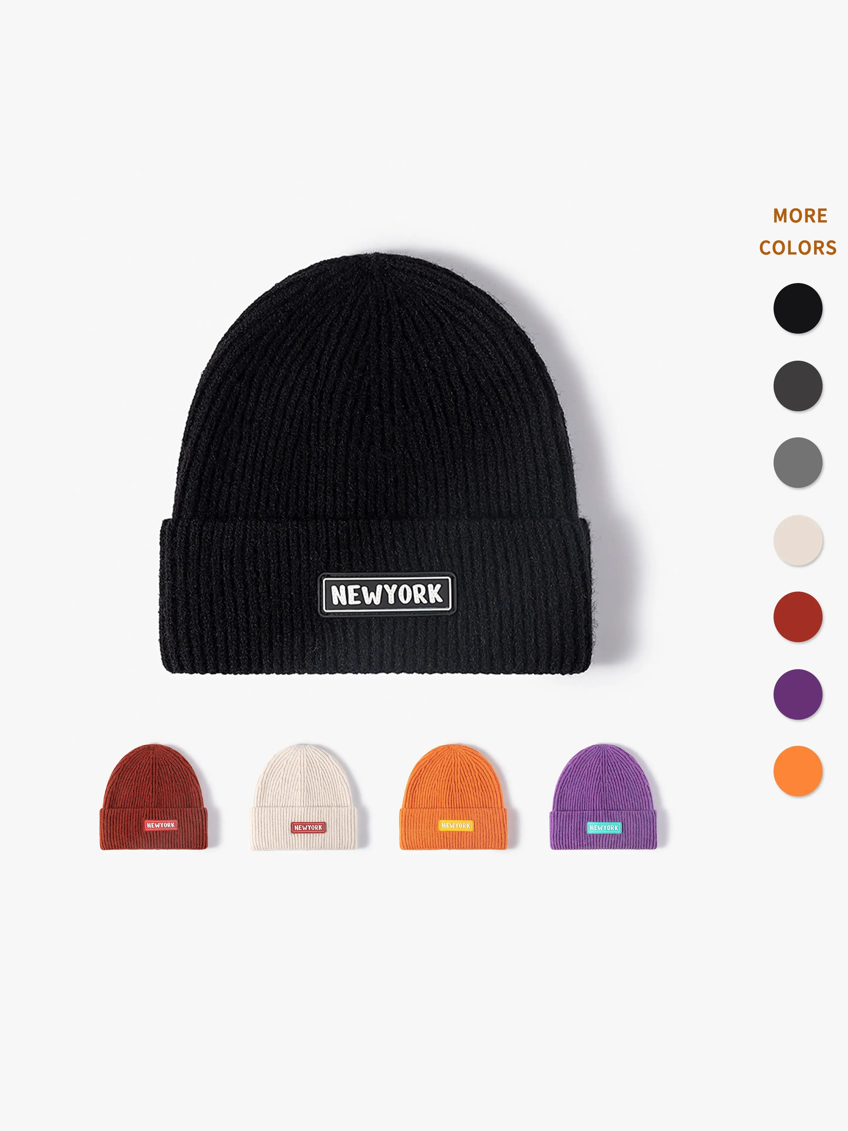 Newyork Letter Beanie Hat, Warm Comfortable Knitted Cap, Stylish Design for Young Fashion Lovers, Daily Commute, City Walks, Weekend Leisure