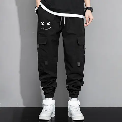 Men's Functional All-Season Work Pants - Casual Comfy Baggy Loose Jogger Trousers, Fashion Streetwear Bottoms with Pocket, Menswear for Spring-Summer-Autumn