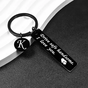 OUMILAN Drive Safe Keychain 26 Letters Keychain Gifts for Boyfriend Couple Husband Dad Birthday Valentines Day Gifts