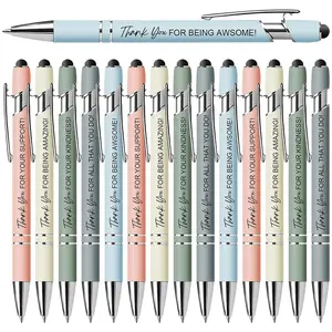 15 Pcs Thank You Retractable Ballpoint Pens, Inspirational Pens Bulk, Appreciation Inspirational Quote Pens with Smooth Writing, Fun Office Supplies, Thank You Gifts for Coworkers Teachers Friends, Inspirational Metal Pens