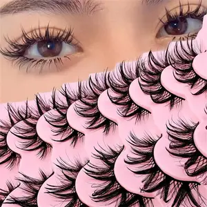 Manga False Eyelashes, Fluffy Volume Eyelashes, 7 Pairs Wispy Faux Cluster Lashes, Natural Curling Eye Makeup Strip Lashes for Eye Makeup Enhancement, Cosmetic, False Eyelash Set, Volume Lash Gift