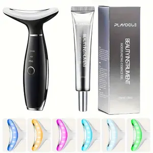 2pcs/set LED Face-Lifting Device With Gel, 7 Color Led Face Massage Device, Lifting And Firming Facial Massage Device, 4 In 1 Face Massager, Face Neck Massager For Daily Skin Care Routine, Facial Massager Skin Care Tool