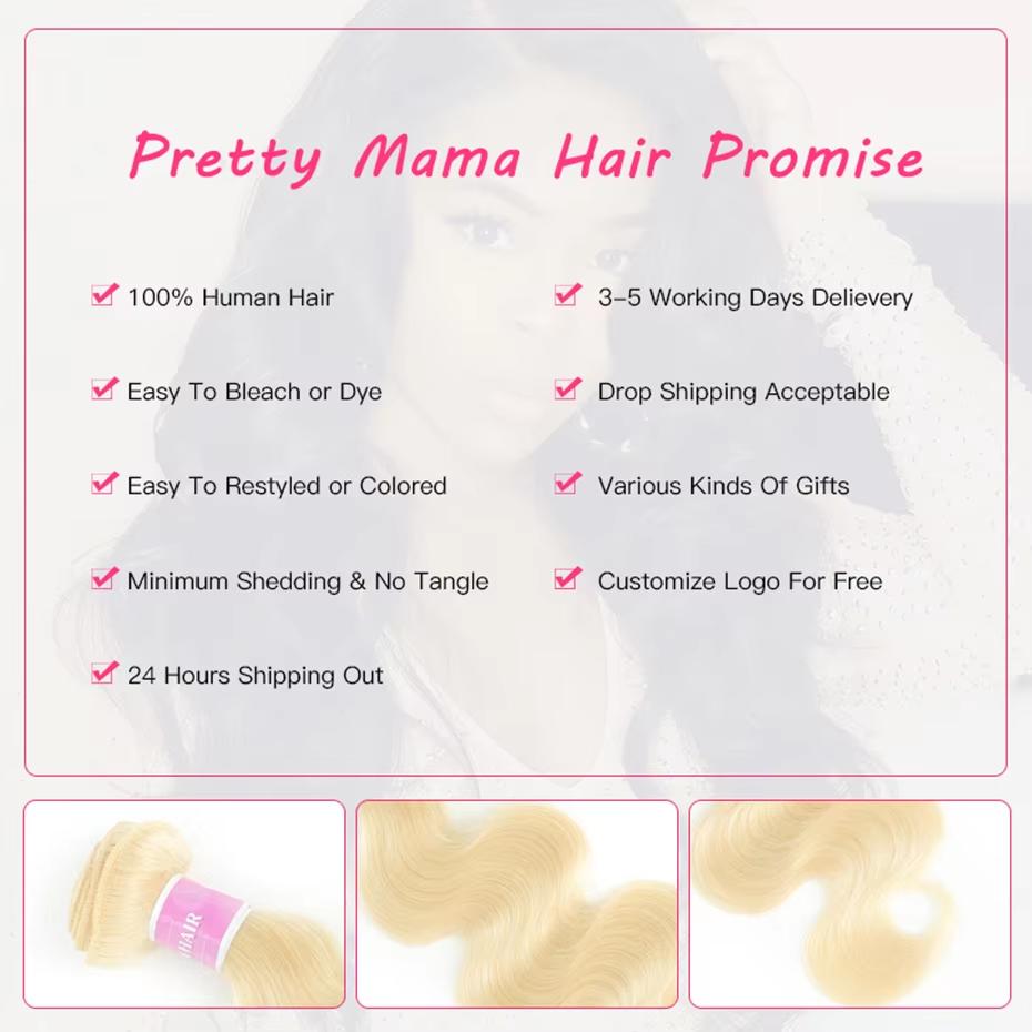 Rovess 613 Blonde Body Wave Bundles 12A Brazilian Virgin Human Hair Extensions 100% Unprocessed Real Hair for Women