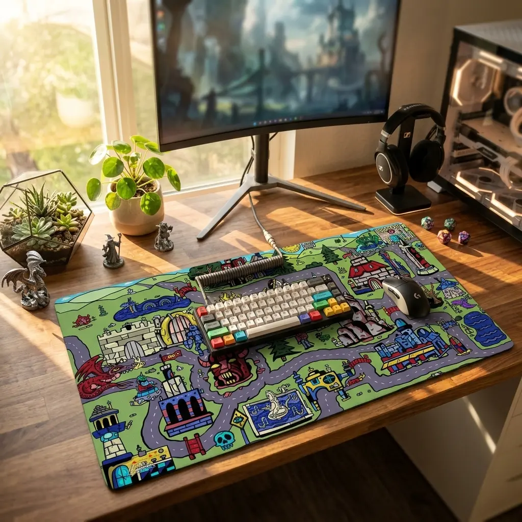 Premium TCG Playmat Featuring Artwork by Jesse Jacobellis, Ideal for Magic: The Gathering, Yu-Gi-Oh!, Pokémon and Other Trading Card Games