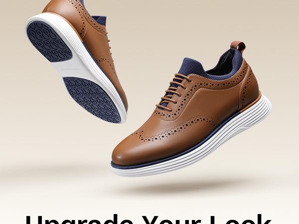 Bruno Marc [MaxFlex SuiteCraft Men's Smart-] Casual Athletic Wingtip Dress Shoes heightboostingshoes Sneaker Training