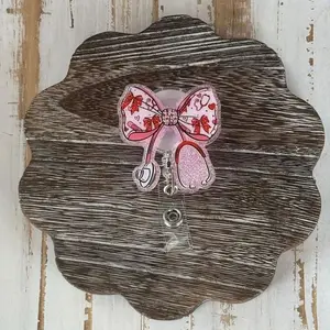 Coquette Bow Badge Reel, Stethoscope Badge Reel, Nurse Gift