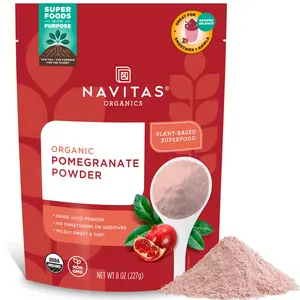 Navitas Organics Pomegranate Beverage Juice Powder - For Smoothies, Desserts - Antioxidant Support, Non-GMO, Kosher, Gluten-Free, Vegan (8oz Bag, 45 Servings)
