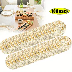 A Set of 100/50 Pcs Disposable Gold Placemats,13 Inch Round Mesh Pressed Table Doilies,Metallic Thin Mesh Table Runner for Home Decor Dining Wedding Birthday Party Halloween Gifts,Hand Tools Kits