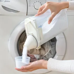 Airtight jar, a transparent laundry detergent container with a measuring cup lid - large capacity airtight dispenser for home use