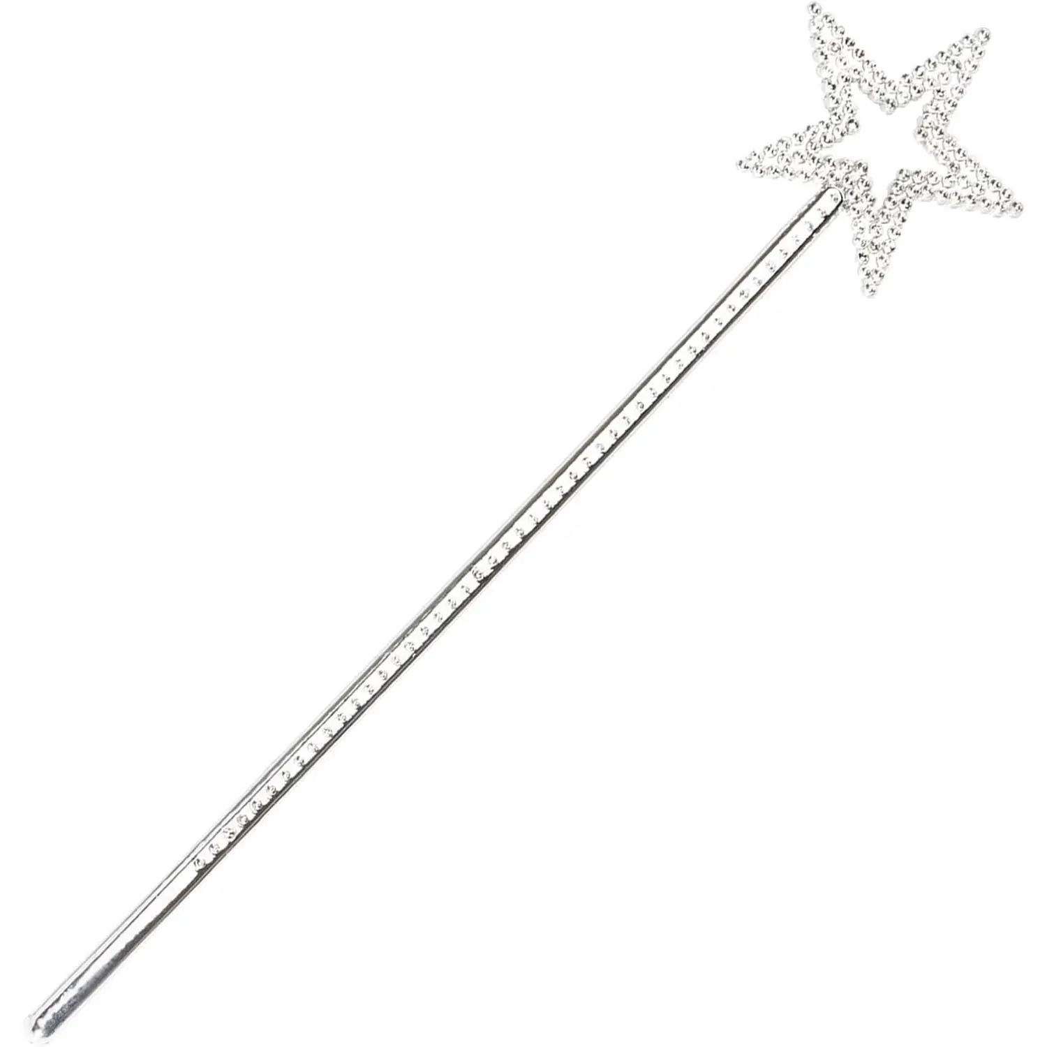 13-Inch Shiny Light Silver Star Wand - Plated Silver Stick Halloween Party Decoration Supplies, Fairy Princess Accessory, Accessories