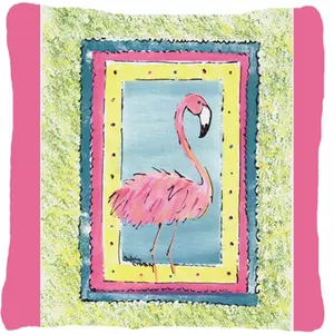 Carolines Treasures  14 x 14 in. Bird - Flamingo Decorative Fabric Pillow