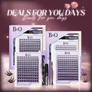 That Girl Series l B&Q NEW Trending Itgirl & Socialite Lash Cluster,Natural Spiky C Curl for DIY Eyelashes Extension,Waterproof,Long Lasting Fake Lash Cosmetic Makeup Outdoorfun Vacation Lash #dealsforyoudays