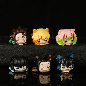Demon Slayer Anime Figurines Kimetsu No Yaiba Cat Nezuko Tanjirou Statues Kawaii Mitsuri Action Figures Desktop Decoration Gifts