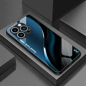 Suitable for [iPhone 14 Pro Max] Simple silk gradient glass phone case, affordable, fully shockproof, drop-proof and wear-resistant 995