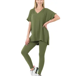 Leggings & VNeck Shirt Sets