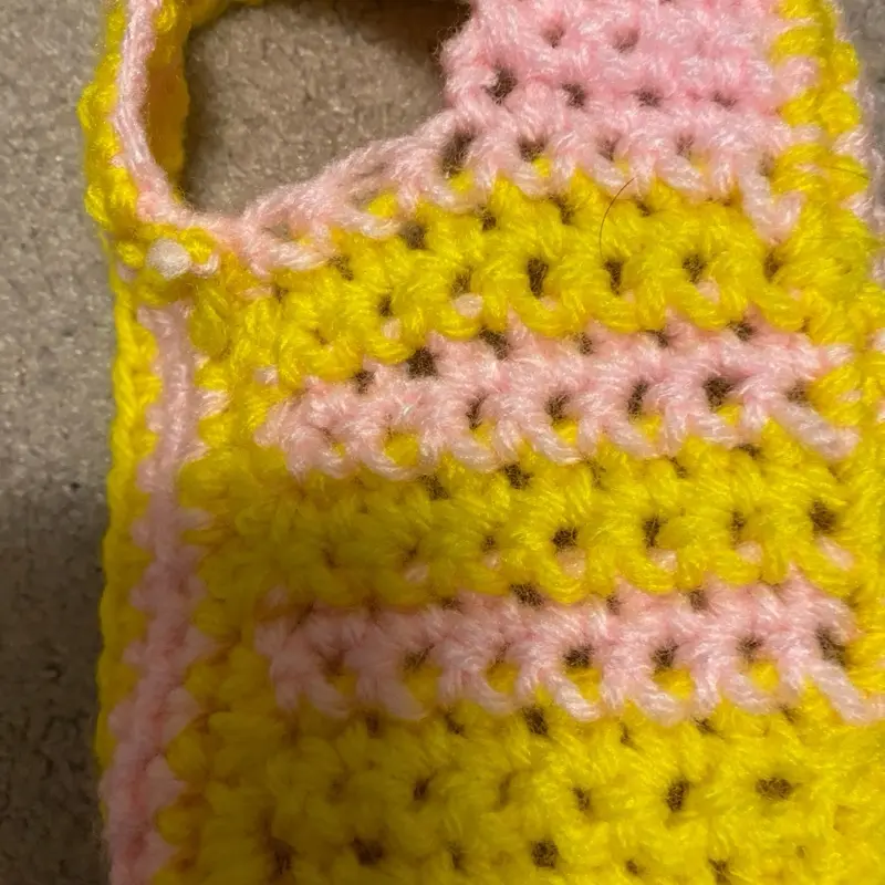 Crocheted Cell Phone Cases - Pink & Yellow, Blue & Orange - Soft Fabric with Knit Design tough case