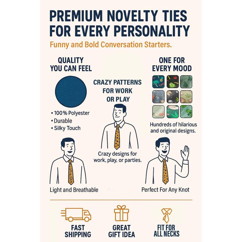 I Like Big Bucks and I Cannot Lie Necktie Funny Neckties for Men Hunting Tie for Guys Hunter Novelty Ties Funny Ties