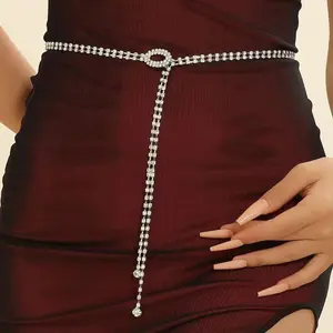 Full Rhinestone Belt Women's Diamond Fashion Versatile Full Diamond Diamond Belt Decoration with Skirt Jeans Tide