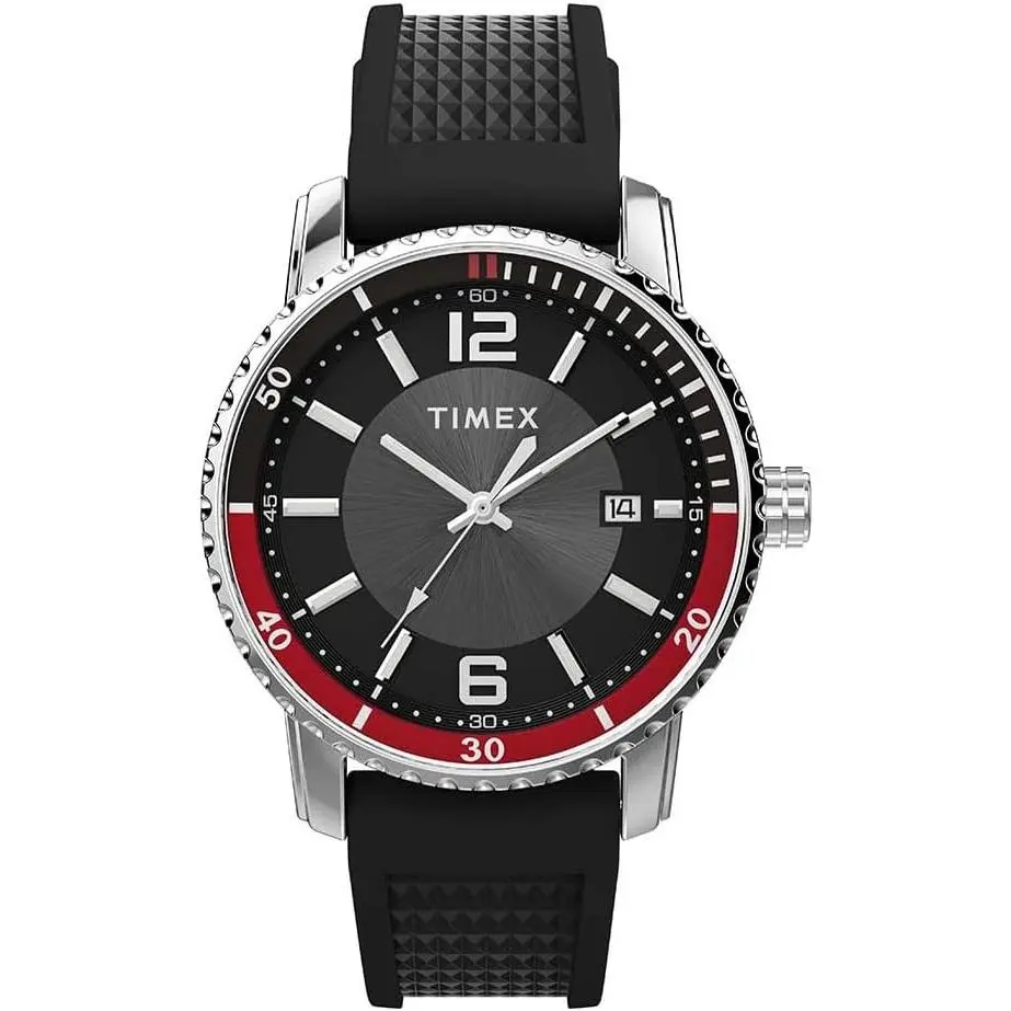 Timex Trend 41mm Black Silicone Strap Mens Watch TW2W60600