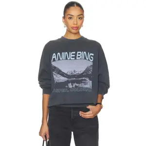 ANINE BING x REVOLVE Jaci Sweatshirt in Washed Grey