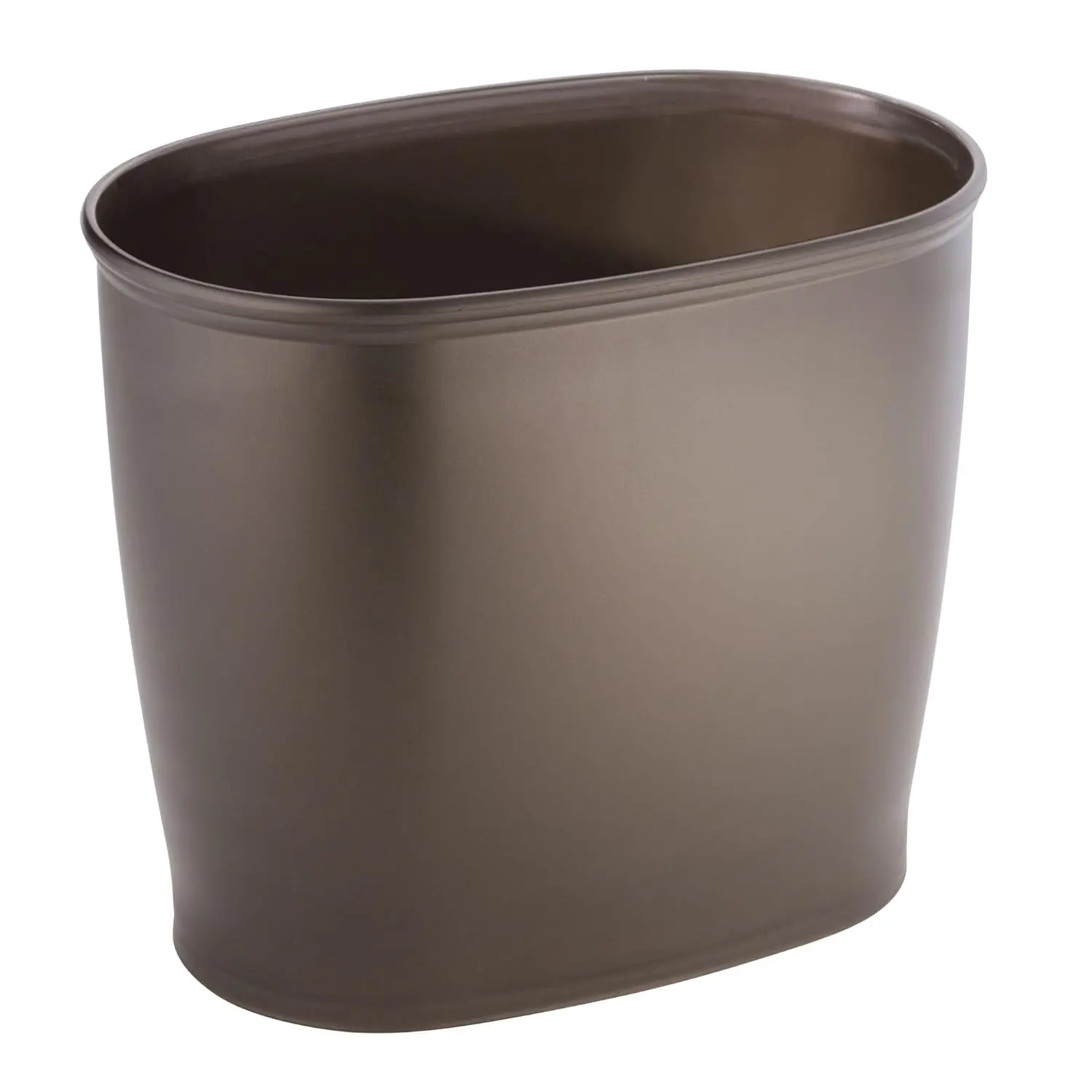 Ultra-Thin Bronze Open-Top Plastic Mini Bin - Small Trash Can for Bathroom, Desk, Office Use, Ideal for Bedroom Spaces