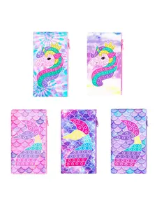 Sensory Fidget Pencil Pouch, Cute Unicorn Mermaid Design, Zipper Pen Case For Girls Teens Back To School