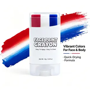 Face Paint Crayons Set Multi Color Red Yellow Black Body Paint Stick Face Body Makeup Easy Apply Washable Non Toxic Skin Friendly Cosmetic for Sports Fans Party Halloween Carnival Festival Makeup Face Painting Kit