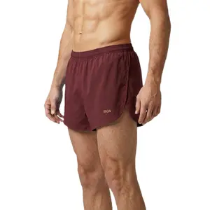 Men's Solid 3" Half Split Trainer Shorts - Maroon