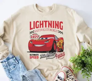 Retro Lightning Shirt Cars Movie Shirt Birthday Shirt Birthday Cars Shirt 95 Cars Movie Tshirt Cars Land Merch Shirt Radiator Springs Tshirt Tshirt Sweatshirt for Women Gift for Her Gift for Him ATN03, Full Colors, Full Size