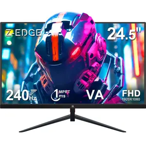 Z-EDGE 24.5 inch 240Hz Gaming Monitor 1ms Response time AMD Freesync FHD HDR Immersion monitors for gaming HDMI/DP VESA Mountable Christmas gift