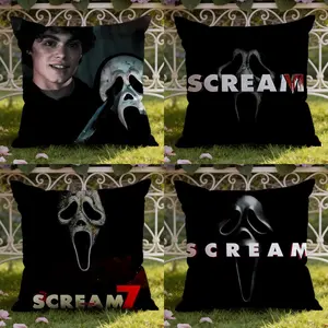 Scream 7 movie Cushion Cover Ultra-Soft Reversible Plush Pillow Cover Perfect for Car Rides Sofa Lounging Bedroom Relaxation Heartfelt Gift for Family & Friends