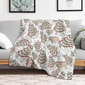 Christmas Tree Cakes Fleece Blanket Cartoon Lightweight Cozy Warm Throw Blanket for Couch Sofa Bed for Adults Kids Teens Gift 50"x60"