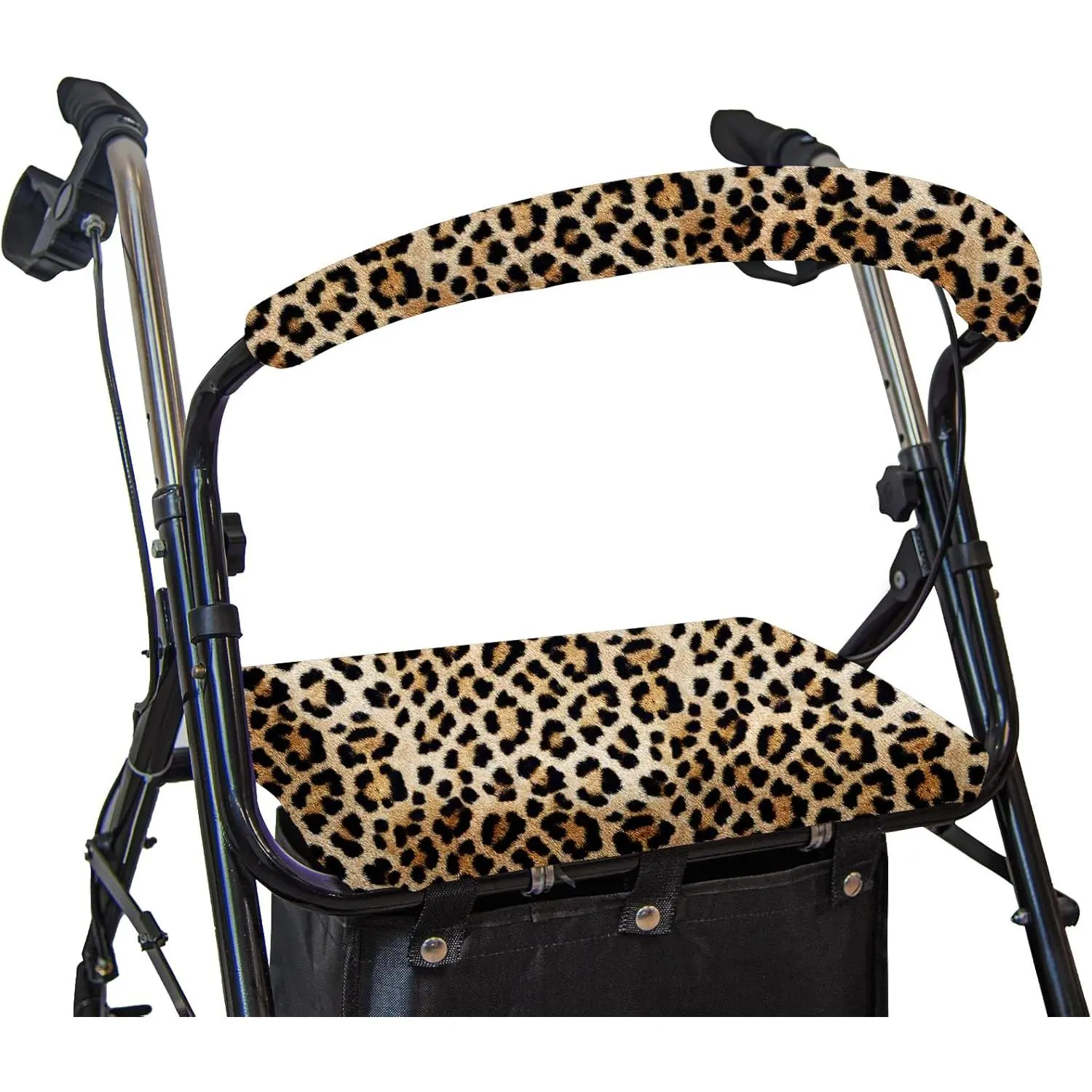 Leopard Rollator Seat-Backrest Rollbar Fabric Covers Set - Adjustable Set, Patterned Print Walker & Rollator Accessories, Walker Accessories, Rollator Walker Accessories