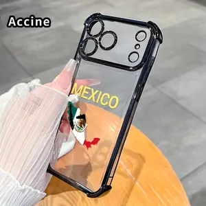 Phone Case for iPhone 17 Pro Max 16 15 Plus Air 14 13 12 11 E Mexico's National Essence Pattern Transparent Lens Protection Durable Soft Silicone Cover Gift