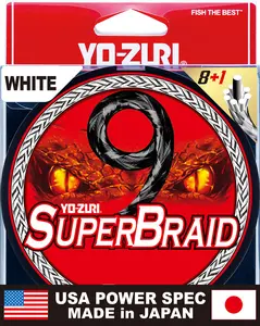 Yo-Zuri SuperBraid 9 White Standard Spools - 150 Yards