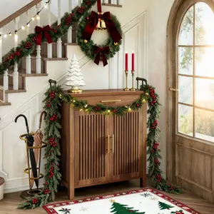 LITTLE TREE  Shoe Cabinet, 5-Tier Shoe Storage Cabinet with Louvered Doors and Drawer, Freestanding Wooden Shoe Rack Organizer with Adjustable Shelves for Entryway, Hallway, Closet(All Color With Adjustable Shelves)