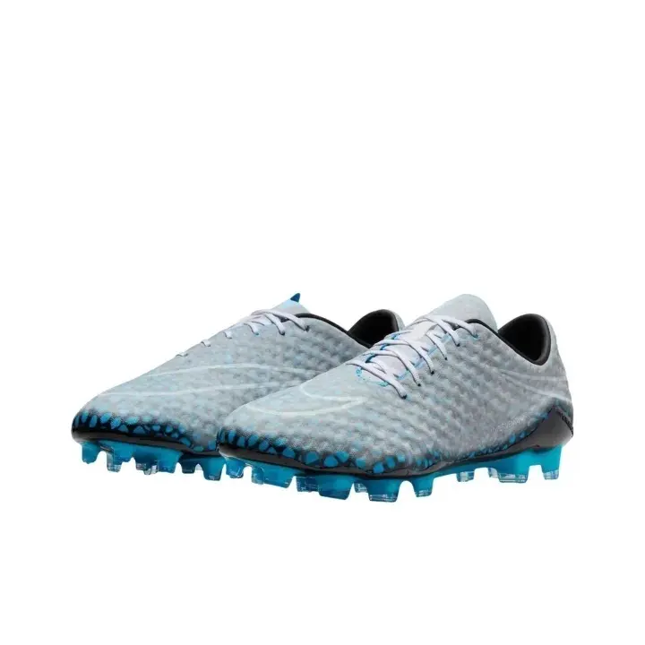 Vintage Bump-Textured Firm-Ground Soccer Cleats - Brand-New, Icy Blue Transparent Studded Outsole, Lightweight Breathable Woven Upper, Outdoor Lawn Match-Ready, Fashion Athletic Collectible Footwear with Original Matched Shoe Box