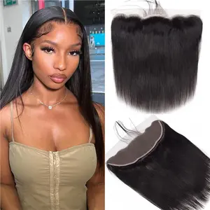 Straight 13x4 HD Lace Frontal Closure Pre Plucked 4x4 5x5 Transparent Lace Closure Brazilian Virgin Human Hair