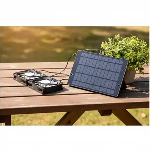 Solar Dual Fan Ventilation System: Cordless Quiet Cooling for Greenhouses, Coops, RV Sheds & More. Energy-Saving Multi-Scene Air Circulation & Cooling Device.