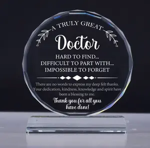 Doctor Gifts, Laser Engrave Crystal Keepsake Plaque Desk Decoration for Doctor Gifts for Men Women, Unique Gift for Doctors, Birthday Christmas Thank You Doctors Gift