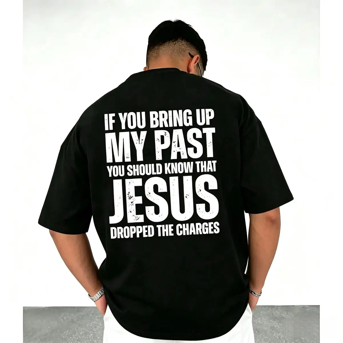 Case Closed: Unisex "Jesus Dropped The Charges" Graphic Tee, Soft Cotton Casual Crewneck for Youth Ministry, Small Group & Street Style Faith Expression