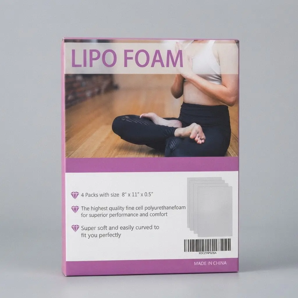 LS Post-Surgery Foam Boards - 4 Piece Set Lipo Foam Abdominal Compression Board (8"x11") | Flattening Foam Sheets for BBL & Liposuction, Comfortable Compression Support,Healing Process Thighs Soft for Shapewear Women