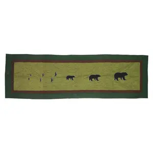 Bear Trail | Cotton Quilted Bed Scarf or Bed Runner | Queen Size