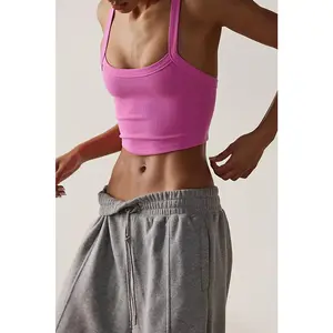 Bonbon Athletic Ribbed Cropped Cami Top