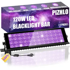 PIZHLO 120W Black Light, LED Blacklight Bar with 10ft Cord, Glow in The Dark, for Glow Party, Neon Decoration, Body Paint, Fluorescent Poster, Birthday, Halloween, Bedroom