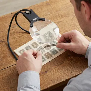 Neck-Worn Magnifying Glass - 138mm 16X Sturdy Hands-Free Neck Magnifier with Rechargeable LED Light, Anti-Glow, for Sewing, Cross Stitch, Knitting (Office Stationery Accessory)