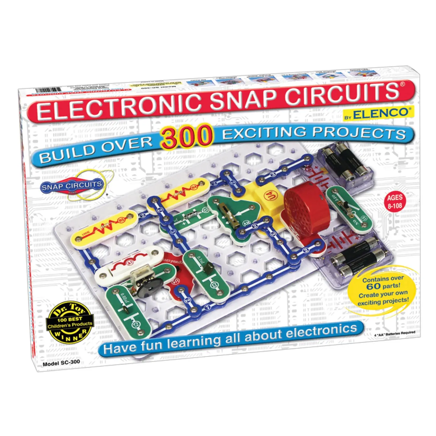 Elenco Snap Circuits Science Experiment Kit, 300 Hands-On Experiments for Tech Learning (Natural Sciences Educational Resource)